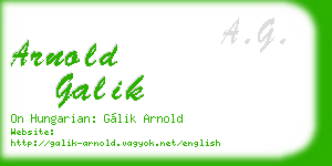 arnold galik business card
