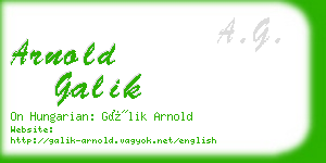 arnold galik business card